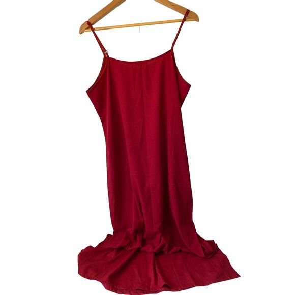 Sundance maxi red slip dress sleeveless side slits spaghetti straps fairy P12 - Picture 2 of 6